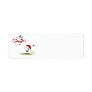 Golf Christmas themed for golfer Return Address Label