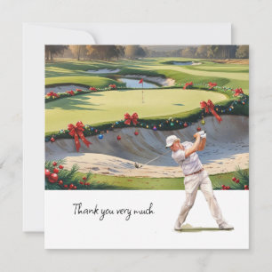 Golf Christmas themed for golfer thank you gifts Card