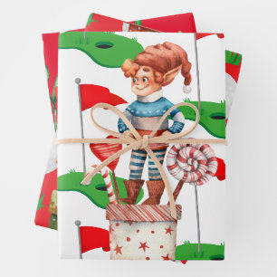 Golf Christmas themed for golfer Wrapping Paper Sheet