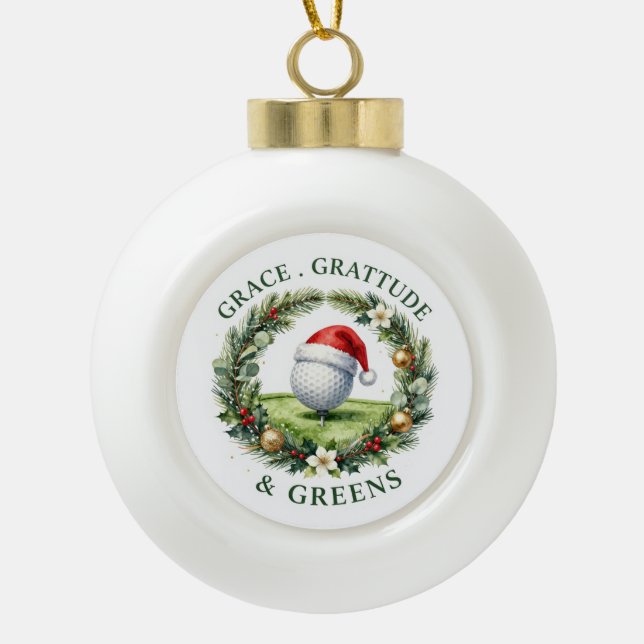 Golf Christmas Themed for Tree Ornament  (Front)