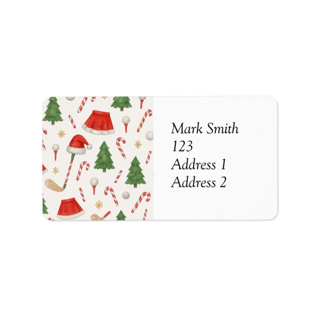 Golf Christmas themed for woman golfer Label (Front)