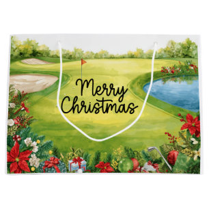 Golf Christmas themed gifts for golfer Large Gift Bag