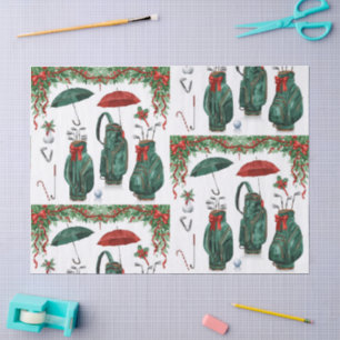 Golf Christmas themed gifts for golfer Tissue Paper