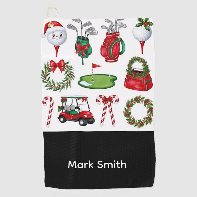 Golf Christmas themed   Golf Towel (Front)