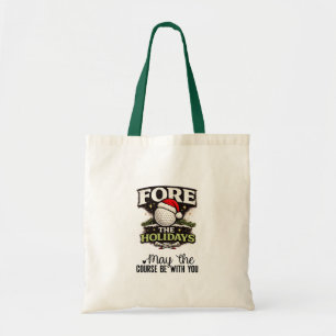 Golf Christmas themed May the course be with you Tote Bag