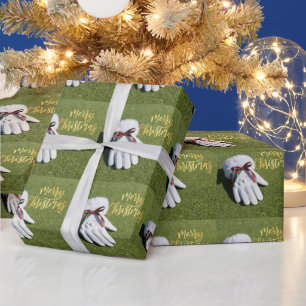 Golf Christmas themed on Putting Green Wrapping Paper