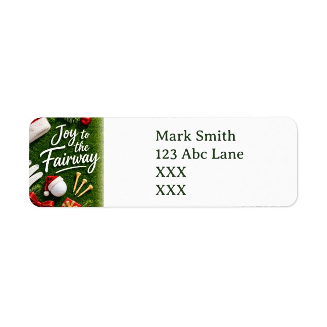 Golf Christmas themed Return Address Label (Front)