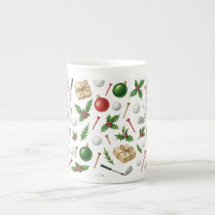 Golf Christmas themed with ball gifts for golfer Bone China Mug
