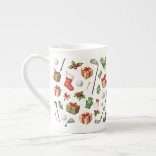 Golf Christmas themed with ball gifts for golfer Bone China Mug