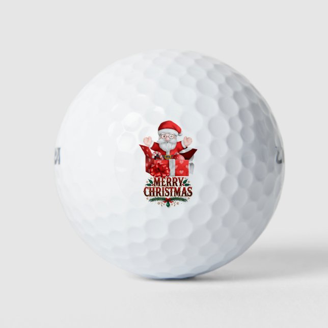 Golf Christmas themed with Santa  Hat Balls (Front)