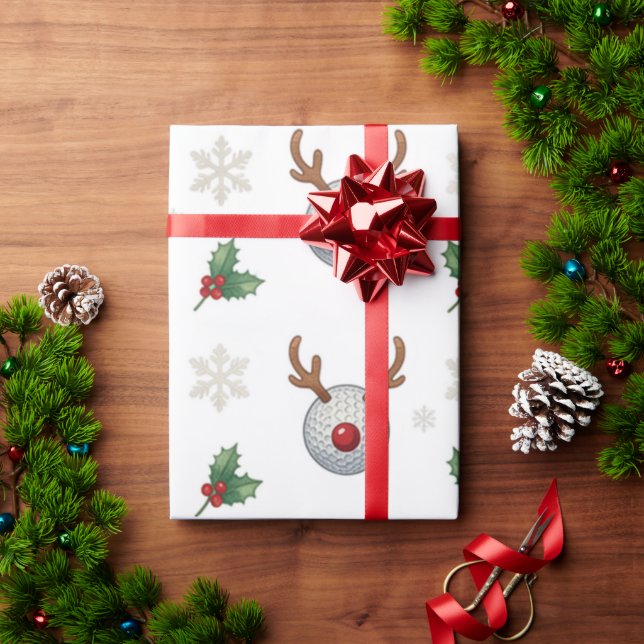 Golf Christmas themed  Wrapping Paper (Holiday Gift)
