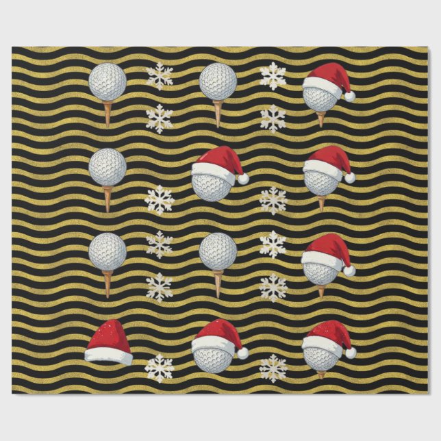 Golf Christmas themed  Wrapping Paper (Flat)