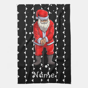 Golf Christmas towel for Golfer with Santa Claus