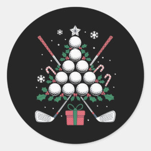 Golf Christmas Tree Holiday T Shirt For Golf Lover Classic Round Sticker