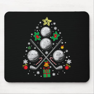 Golf Christmas Tree Light Pajama Golfer Xmas Men W Mouse Pad