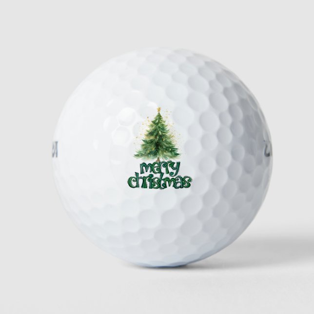 Golf  Christmas Tree Merry Christmas Balls (Front)