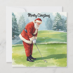 Golf Christmas Winter themed for golfer on course Holiday Card