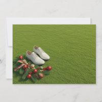 Golf Christmas with golf shoes on green