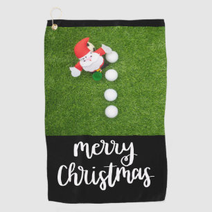 Golf Christmas with Santa Claus and Golf balls  Towel