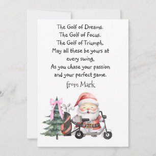 Golf Christmas with  Santa Claus blessing  Holiday Card