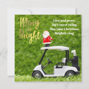 Golf Christmas with Santa Claus Holiday Card