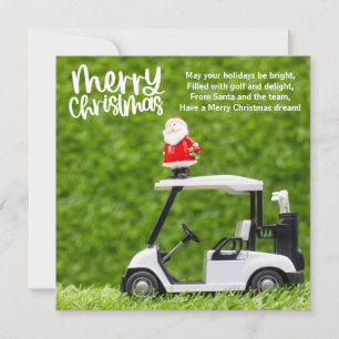 Golf Christmas with Santa Claus  Holiday Card