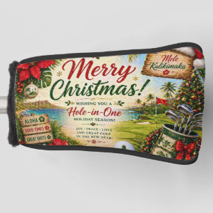 Golf Christmas with Santa Claus in Hawaii Head Cover