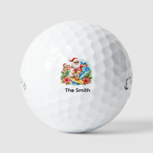 Golf Christmas with Santa Surfing Balls