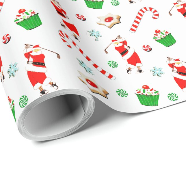 Golf Christmas Wrapping Paper (Roll Corner)