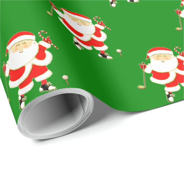 Golf Christmas Wrapping Paper (Roll Corner)