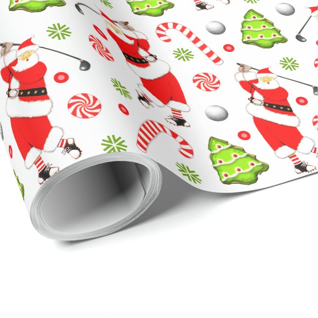 Golf Christmas Wrapping Paper (Roll Corner)