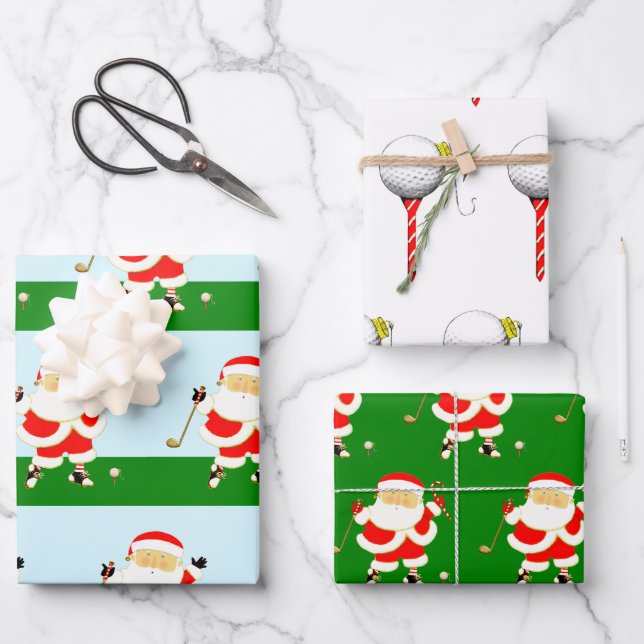 Golf Christmas Wrapping Paper (Front)