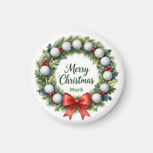 Golf Christmas Wreath Magnet