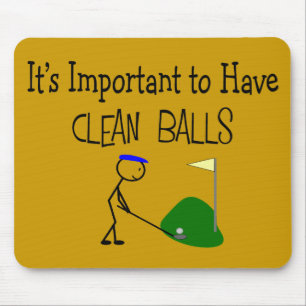 Golf "CLEAN BALLS" Golf Humour Gifts Mouse Pad