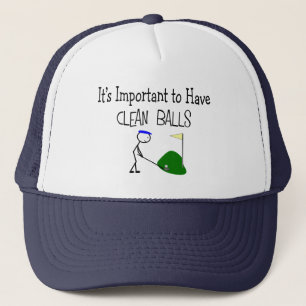 Golf "CLEAN BALLS" Golf Humour Gifts Trucker Hat