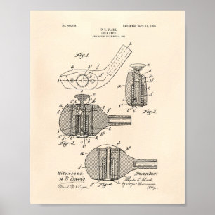 Golf Club 1904 Patent Art - Old Peper Poster