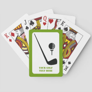 Golf club and ball black, green custom playing cards