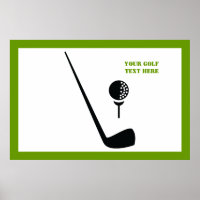 Golf club and ball black, green custom