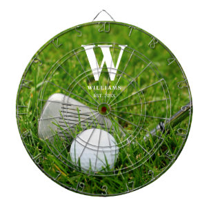 Golf Club and Ball Personalised Dartboard