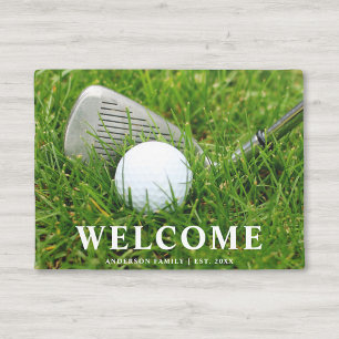 Golf Club and Ball Personalized Doormat
