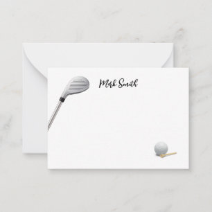 Golf Club and ball with Name for golfer  Card