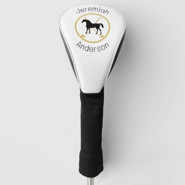 Golf Club and Horse Personalised Head Cover (Front)