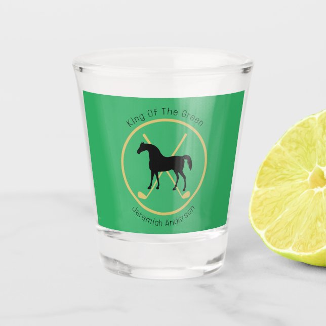 Golf Club and Horse Personalised Shot Glass (Front)