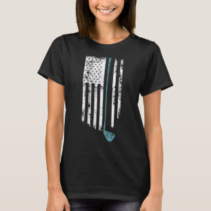 Golf Club Blue Line American Flag Golfer 4th Of J T-Shirt