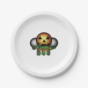 Golf Club Course Halloween Golfer Retirement Gift Paper Plate