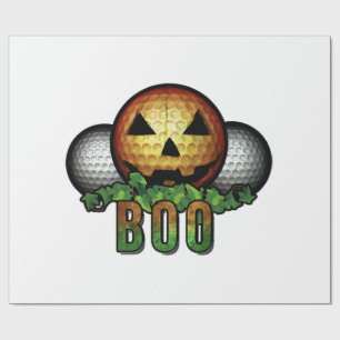 Golf Club Course Halloween Golfer Retirement Gift Wrapping Paper