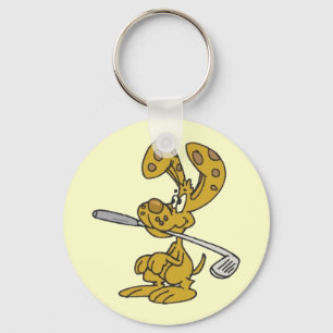 Golf Club Fetching Rabbit Key Chain