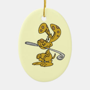 Golf Club Fetching Rabbit Ornament