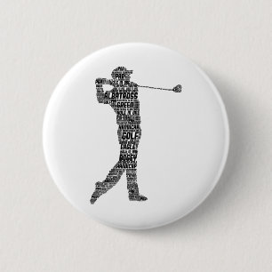 Golf Club Golfer Golfing Men Boys Kids 1 6 Cm Round Badge