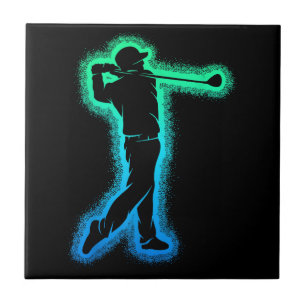 Golf Club Golfer Kids Boys Men Golfing Ceramic Tile